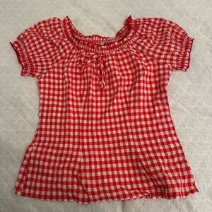 Red and white gingham top